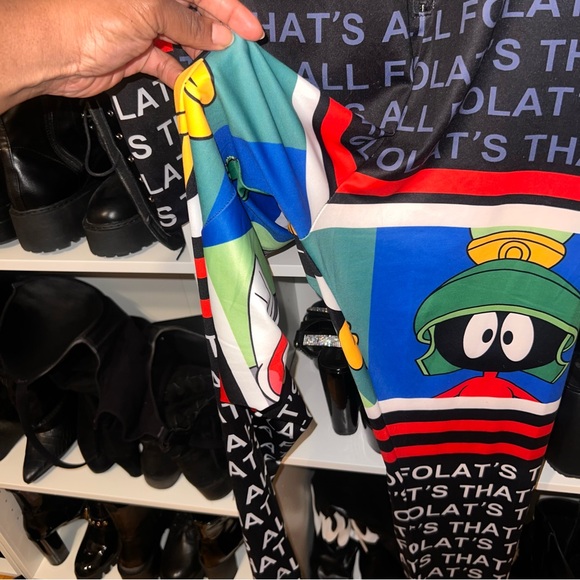 Looney Tunes Stretch Jumpsuit - Black/Blue - Sz 1X - Picture 4 of 6